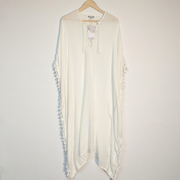Walter Baker Ivory Acapulco Kaftan Swim/Party Dress, One Size - Picture 4 of 10
